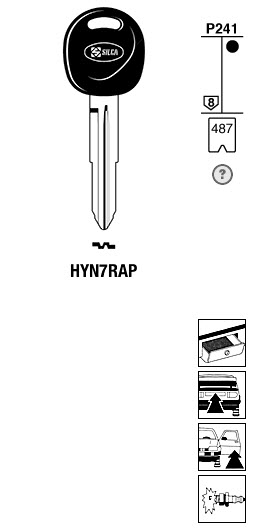 Afbeelding van Silca Autosleutel plastic kop brass HYN7RAP