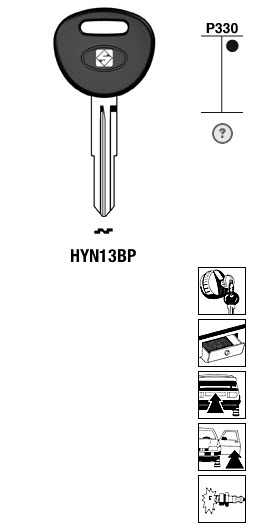 Afbeelding van Silca Autosleutel plastic kop brass HYN13BP