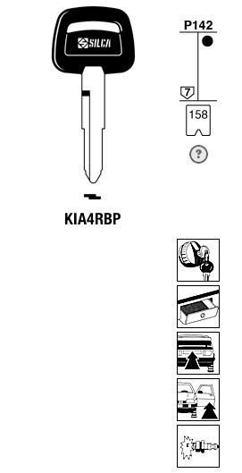 Afbeelding van Silca Autosleutel plastic kop brass KIA4RBP