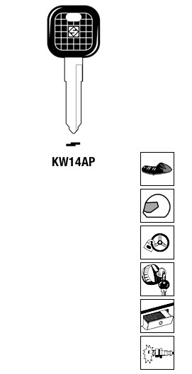 Afbeelding van Silca Autosleutel plastic kop brass KW14AP