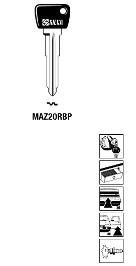 Afbeelding van Silca Autosleutel plastic kop brass MAZ20RBP