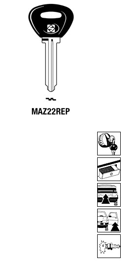 Afbeelding van Silca Autosleutel plastic kop brass MAZ22REP