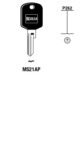 Afbeelding van Silca Autosleutel plastic kop brass MS21AP