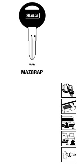 Afbeelding van Silca Autosleutel plastic kop brass MAZ8RAP