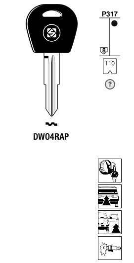 Afbeelding van Silca Autosleutel plastic kop brass DWO4RAP