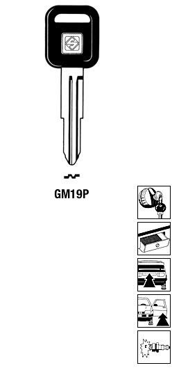 Afbeelding van Silca Autosleutel plastic kop brass GM19P