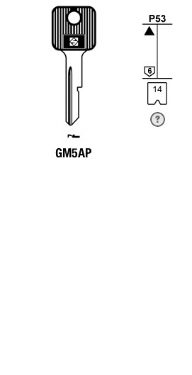 Afbeelding van Silca Autosleutel plastic kop brass GM5AP