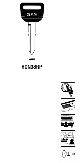 Afbeelding van Silca Autosleutel plastic kop brass HON38RP