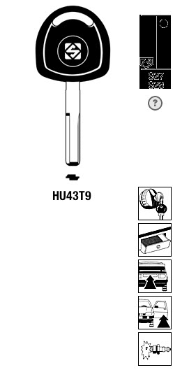 Afbeelding van Silca Transpondersleutel brass HU43T9