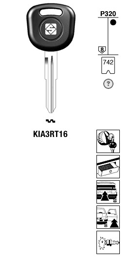 Afbeelding van Silca Transpondersleutel brass KIA3RT16