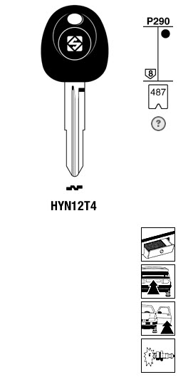 Afbeelding van Silca Transpondersleutel brass HYN12T4