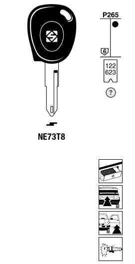 Afbeelding van Silca Transpondersleutel brass NE73T8