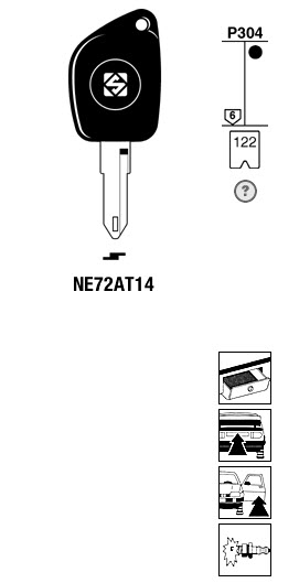 Afbeelding van Silca Transpondersleutel brass NE72AT14