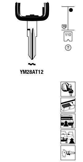 Afbeelding van Silca Transpondersleutel brass YM28AT12