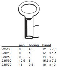 Afbeelding van Hangslotsleutel Art. 235/70