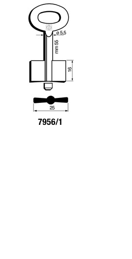 Afbeelding van Silca Dubbelbaardsleutel ijzer 7956/1