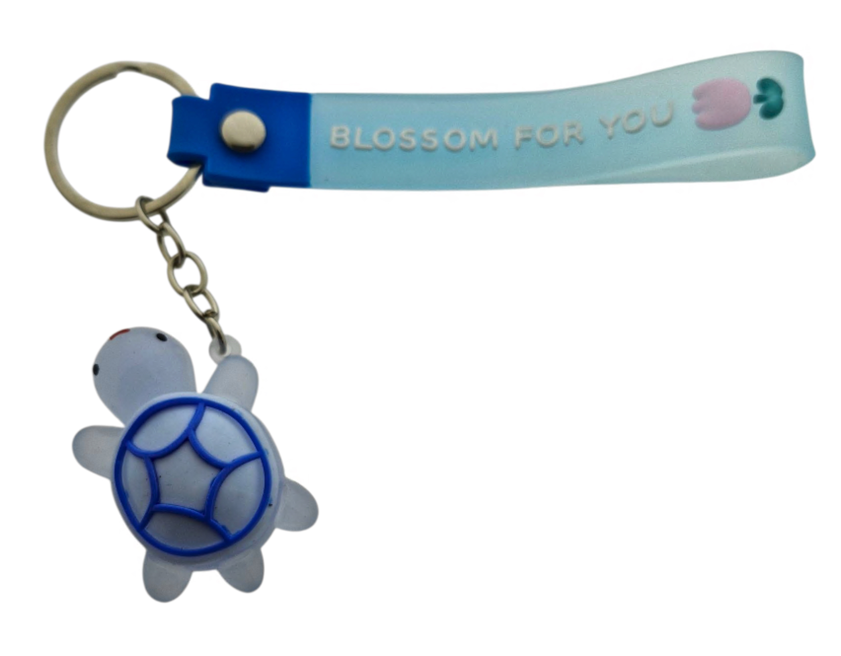 Afbeelding van Sleutelhanger Turtle lichtblauw met strap (10 stuks)
