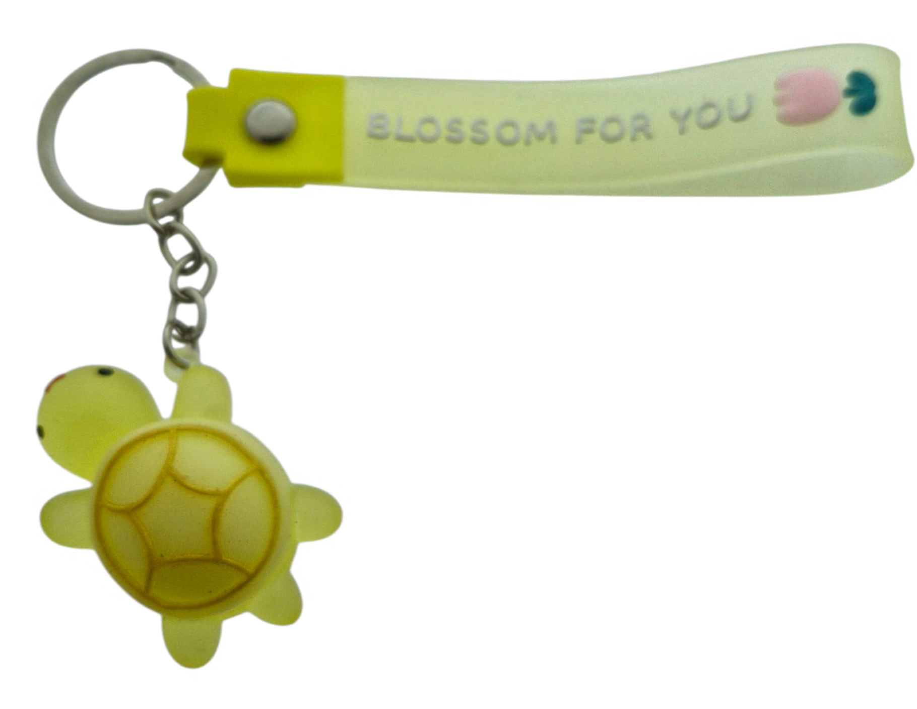 Afbeelding van Sleutelhanger Turtle lichtgeel met strap (10 stuks)
