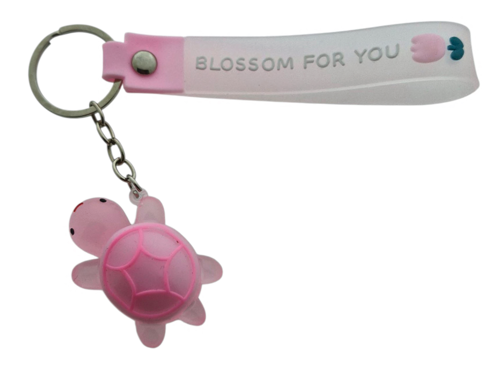 Afbeelding van Sleutelhanger Turtle lichtroze met strap (10 stuks)