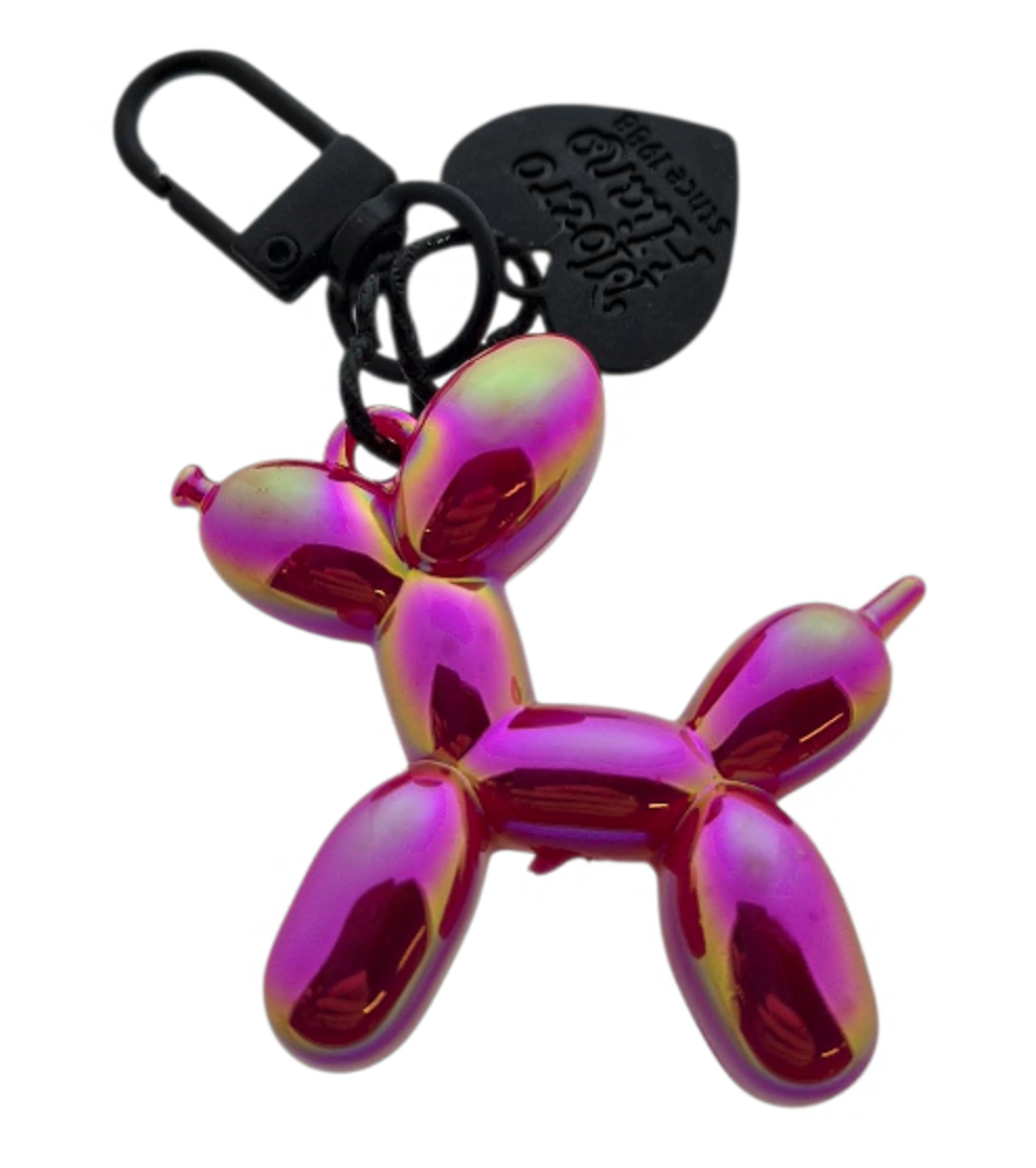 Afbeelding van Sleutelhanger Ballonhond met hartje roze parelmoer (10 stuks)
