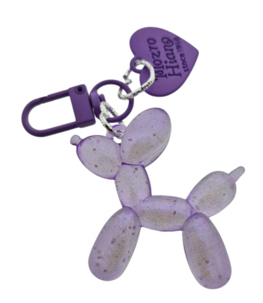 Afbeelding van Sleutelhanger Ballonhond met hartje paars (10 stuks)