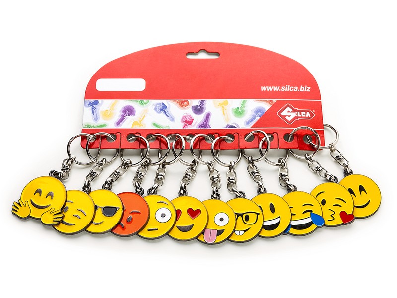 Afbeelding van Sleutelhanger Emoji / Smiley - displaykaart 12 stuks AVK7241