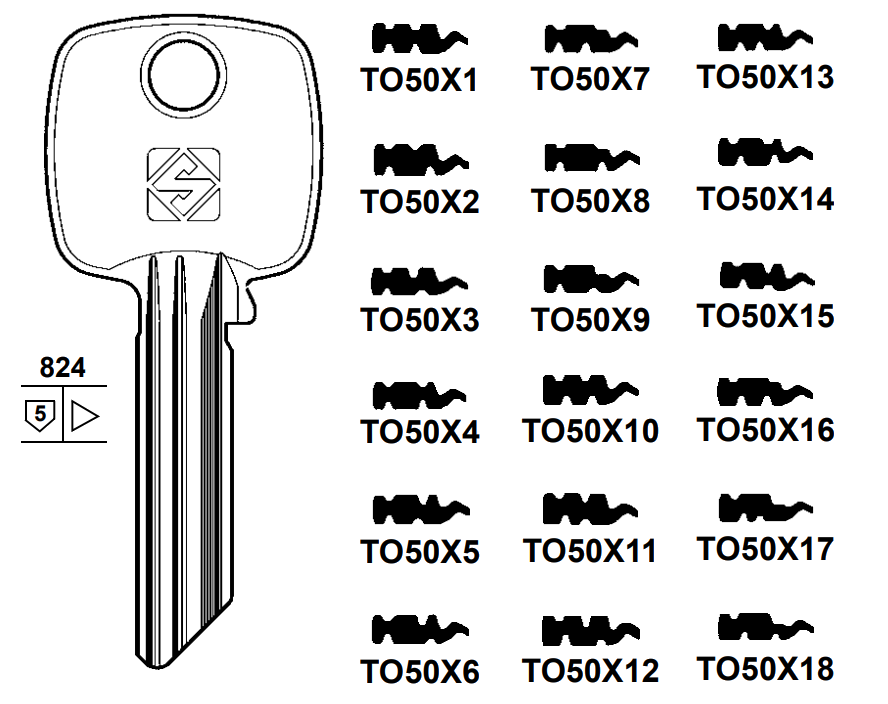 Afbeelding van Silca Cilindersleutel brass TO50X16