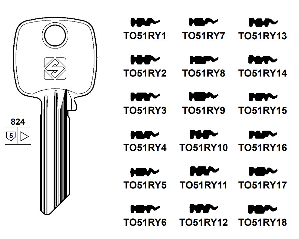 Afbeelding van Silca Cilindersleutel brass TO51RY15