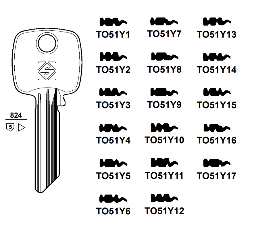 Afbeelding van Silca Cilindersleutel brass TO51Y11