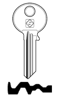 Afbeelding van Silca Cilindersleutel brass BK7R-3