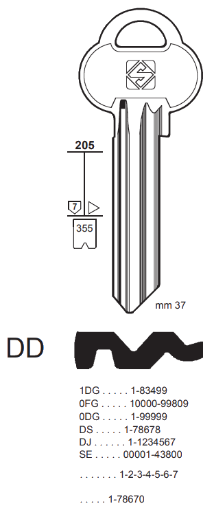 Afbeelding van Silca Cilindersleutel brass ASS52