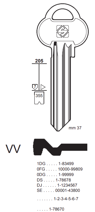 Afbeelding van Silca Cilindersleutel brass ASS51