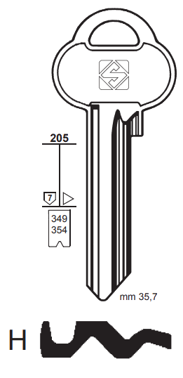 Afbeelding van Silca Cilindersleutel brass ASS4R