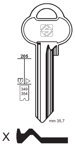 Afbeelding van Silca Cilindersleutel brass ASS36R