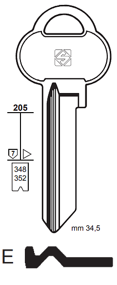 Afbeelding van Silca Cilindersleutel brass ASS40