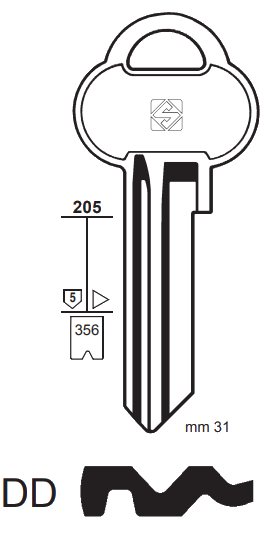 Afbeelding van Silca Cilindersleutel brass ASS73