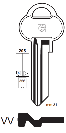 Afbeelding van Silca Cilindersleutel brass ASS53