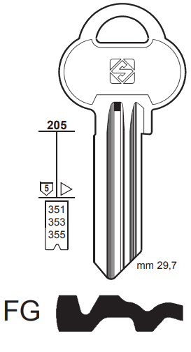 Afbeelding van Silca Cilindersleutel brass ASS180R