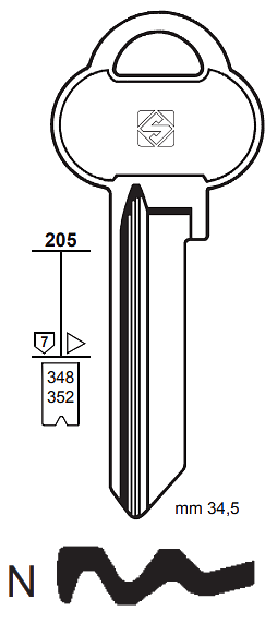Afbeelding van Silca Cilindersleutel brass ASS38