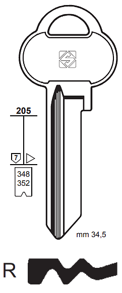 Afbeelding van Silca Cilindersleutel brass ASS42R