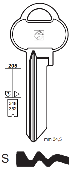 Afbeelding van Silca Cilindersleutel brass ASS42