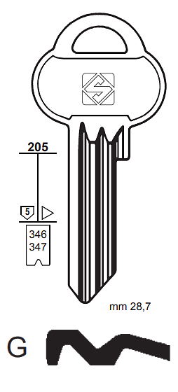 Afbeelding van Silca Cilindersleutel brass ASS11