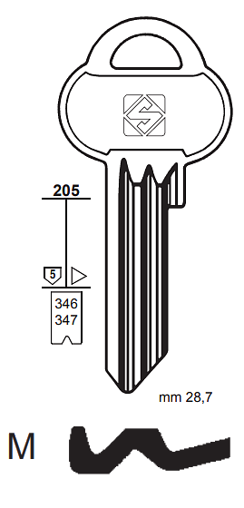 Afbeelding van Silca Cilindersleutel brass ASS11R