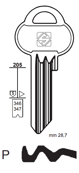 Afbeelding van Silca Cilindersleutel brass ASS2R