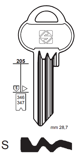 Afbeelding van Silca Cilindersleutel brass ASS10