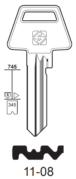 Afbeelding van Silca Cilindersleutel brass ASS150