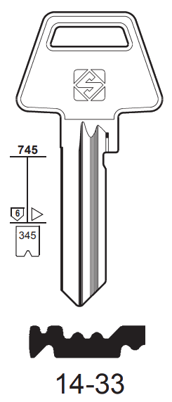 Afbeelding van Silca Cilindersleutel brass ASS174