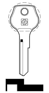 Afbeelding van Silca Cilindersleutel staal BUR57R