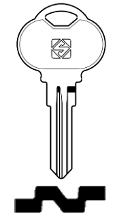 Afbeelding van Silca Autosleutel z/plastic kop brass CLU3