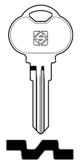 Afbeelding van Silca Autosleutel z/plastic kop brass CLU3R